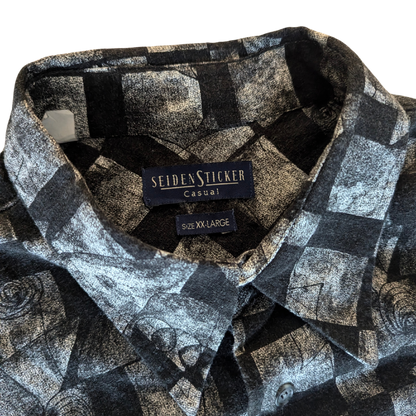 Vintage Patterned Short Sleeve Shirt